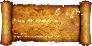 Onea Ábrahám névjegykártya